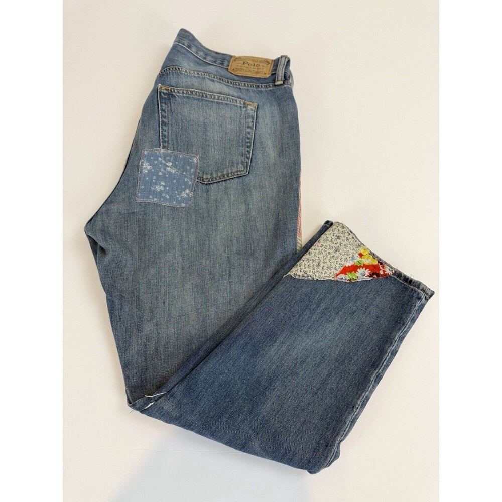 Polo Ralph Lauren The Avery Boyfriend Patchwork Jeans Size 30 - Picture 3 of 12